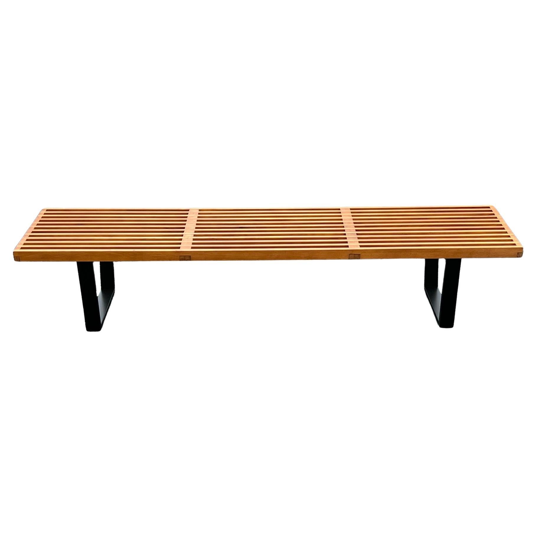 Six Foot George Nelson Classic Slat Bench 1950's Original For Sale