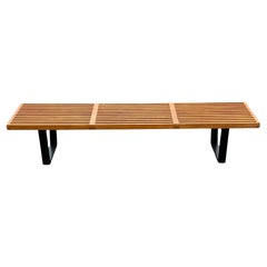 Sechs Fuß George Nelson Classic Slat Bench 1950er Jahre Original signiert!