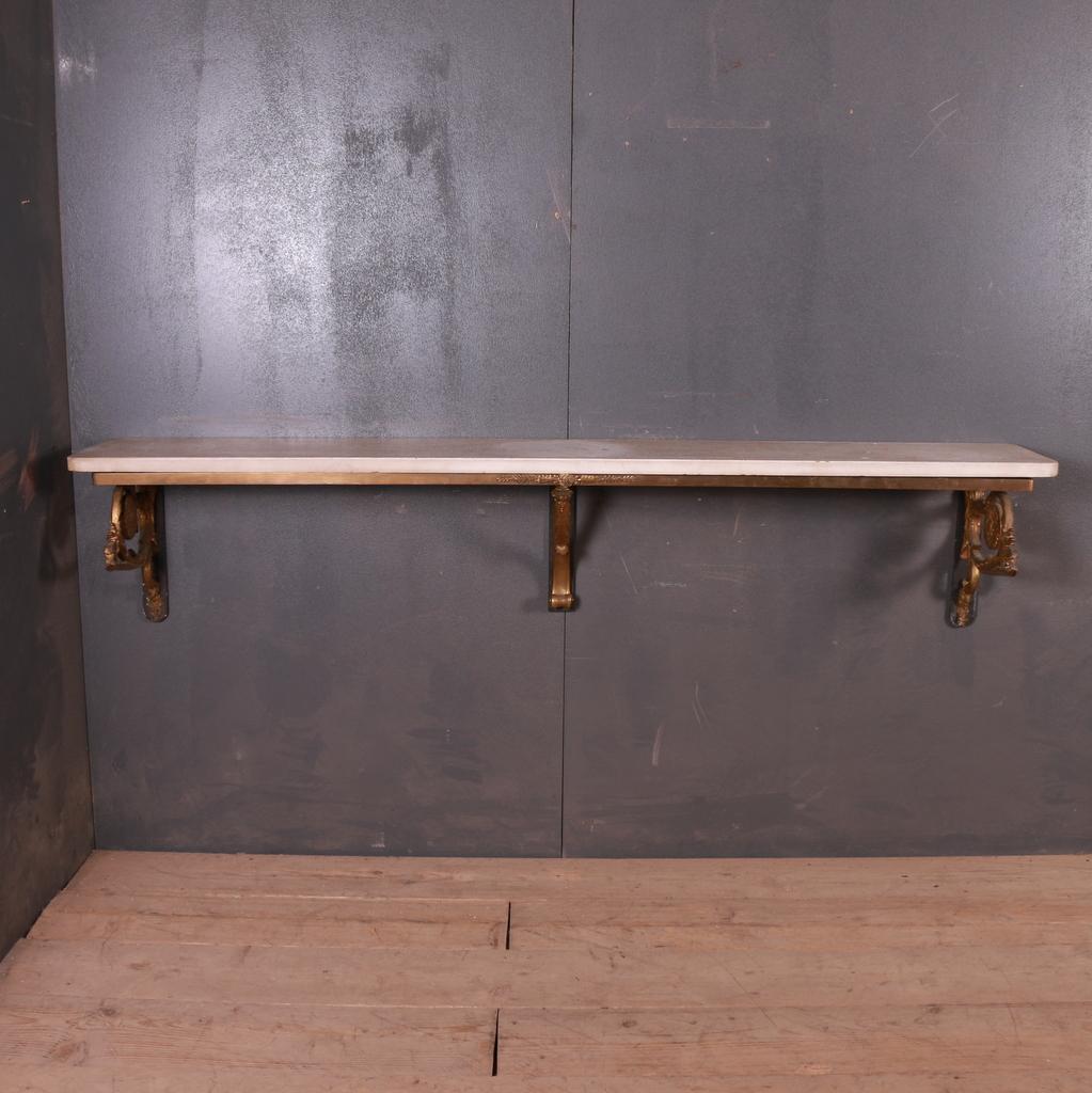 Six Foot Long Marble Top Console Table In Good Condition For Sale In Leamington Spa, Warwickshire