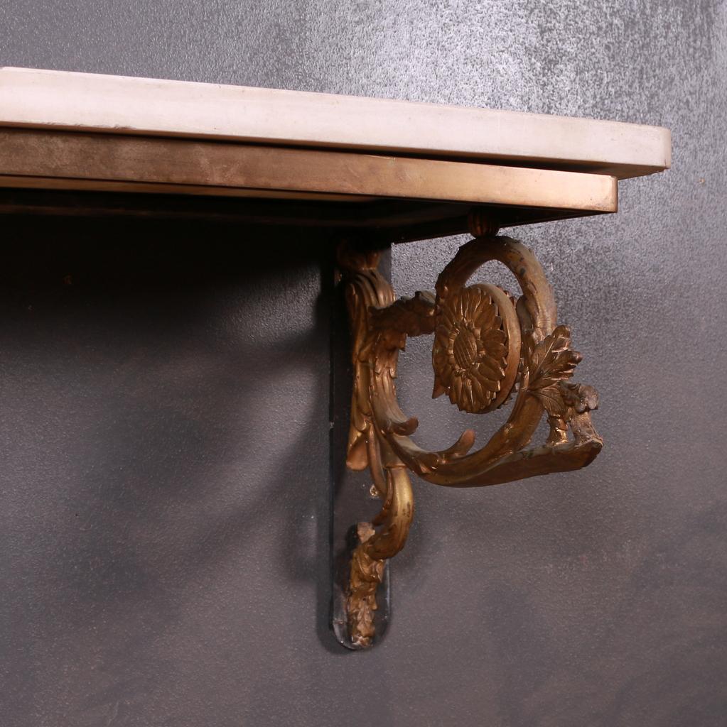 Six Foot Long Marble Top Console Table For Sale 3