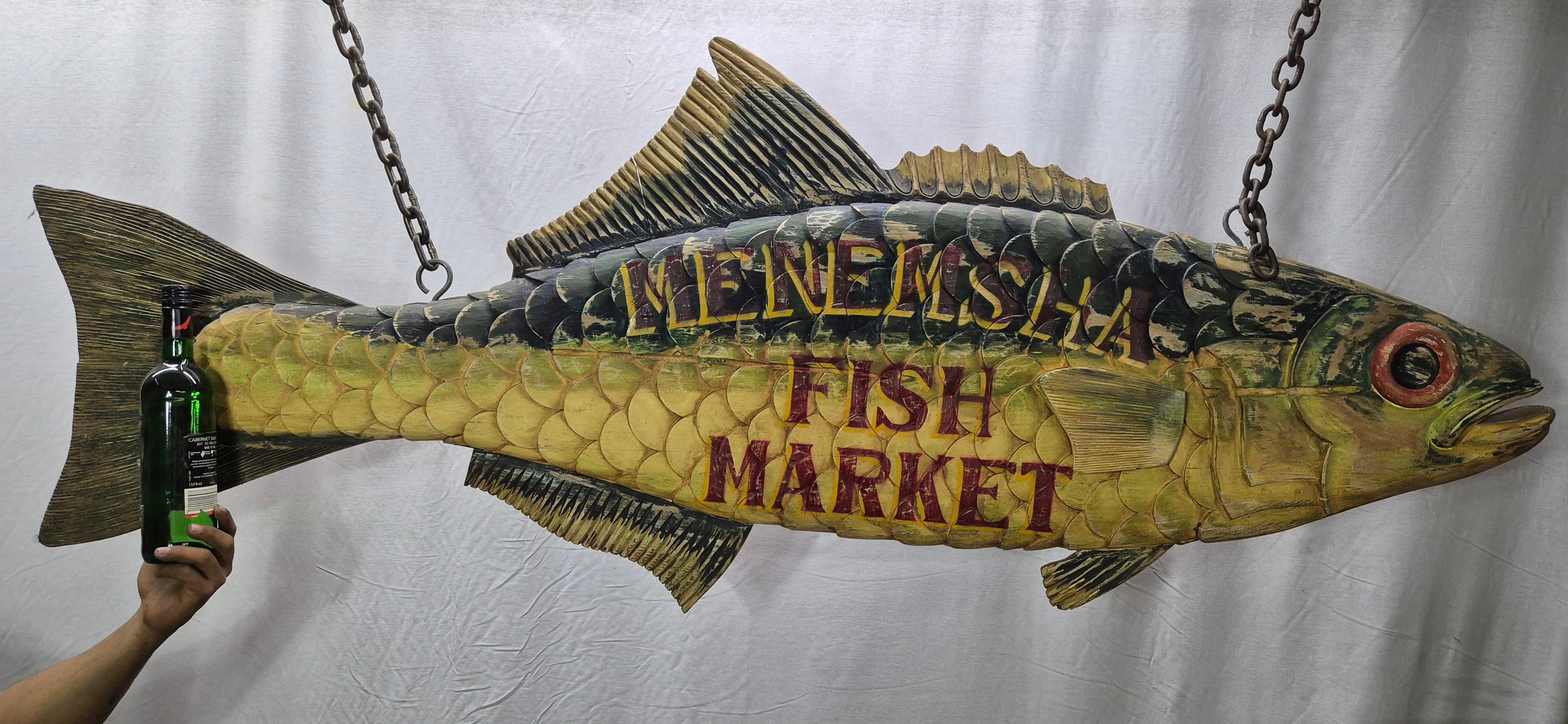 Cartel comercial de seis pies del mercado de pescado de Menemsha Norteamericano en venta