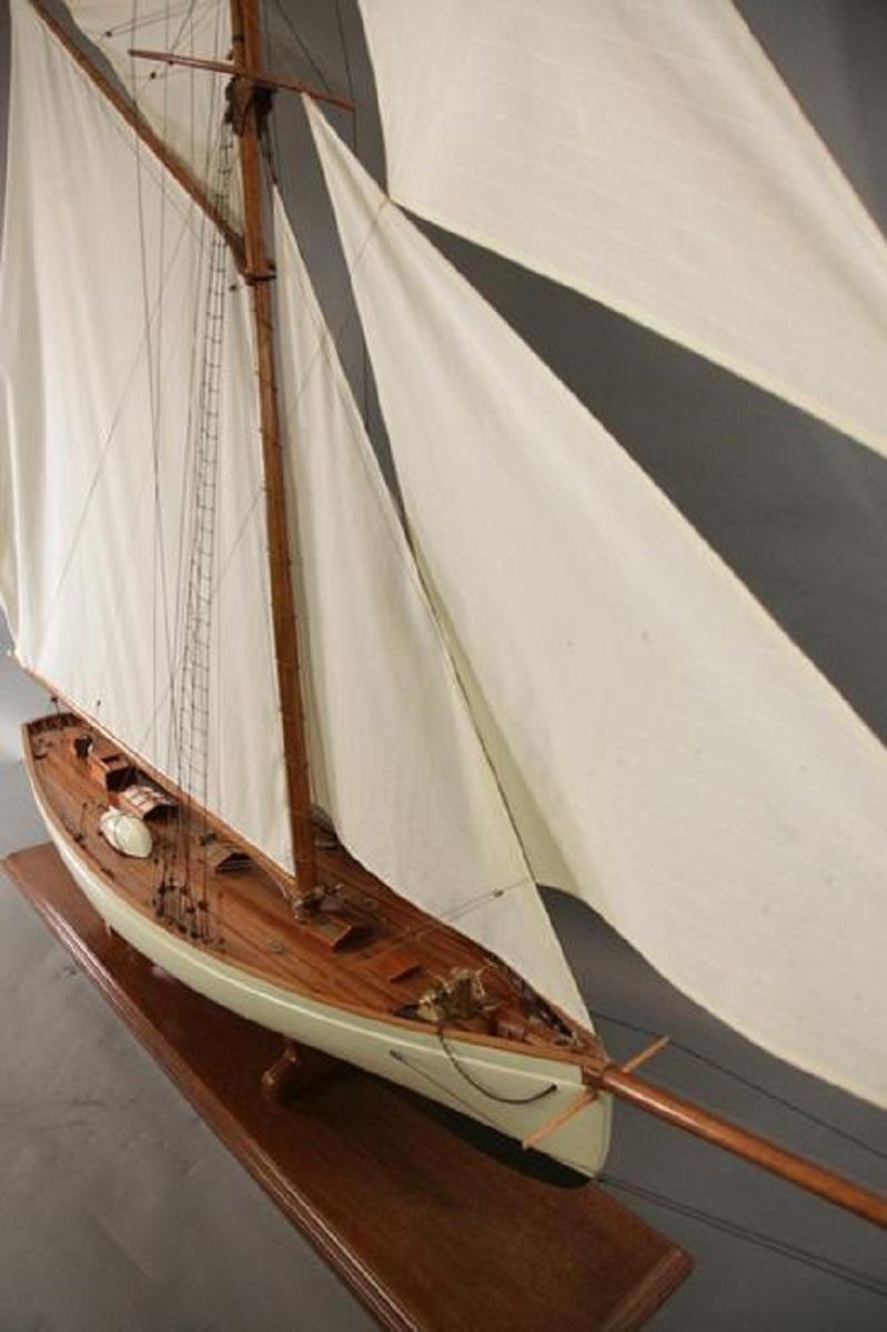 Six Foot Model of Cup Yacht Puritan In Excellent Condition For Sale In Norwell, MA