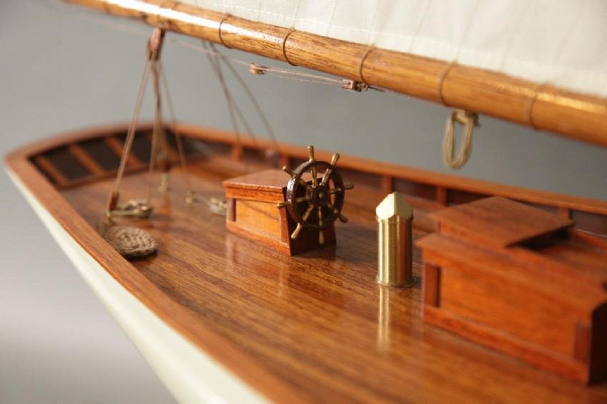 Wood Six Foot Model of Cup Yacht Puritan For Sale