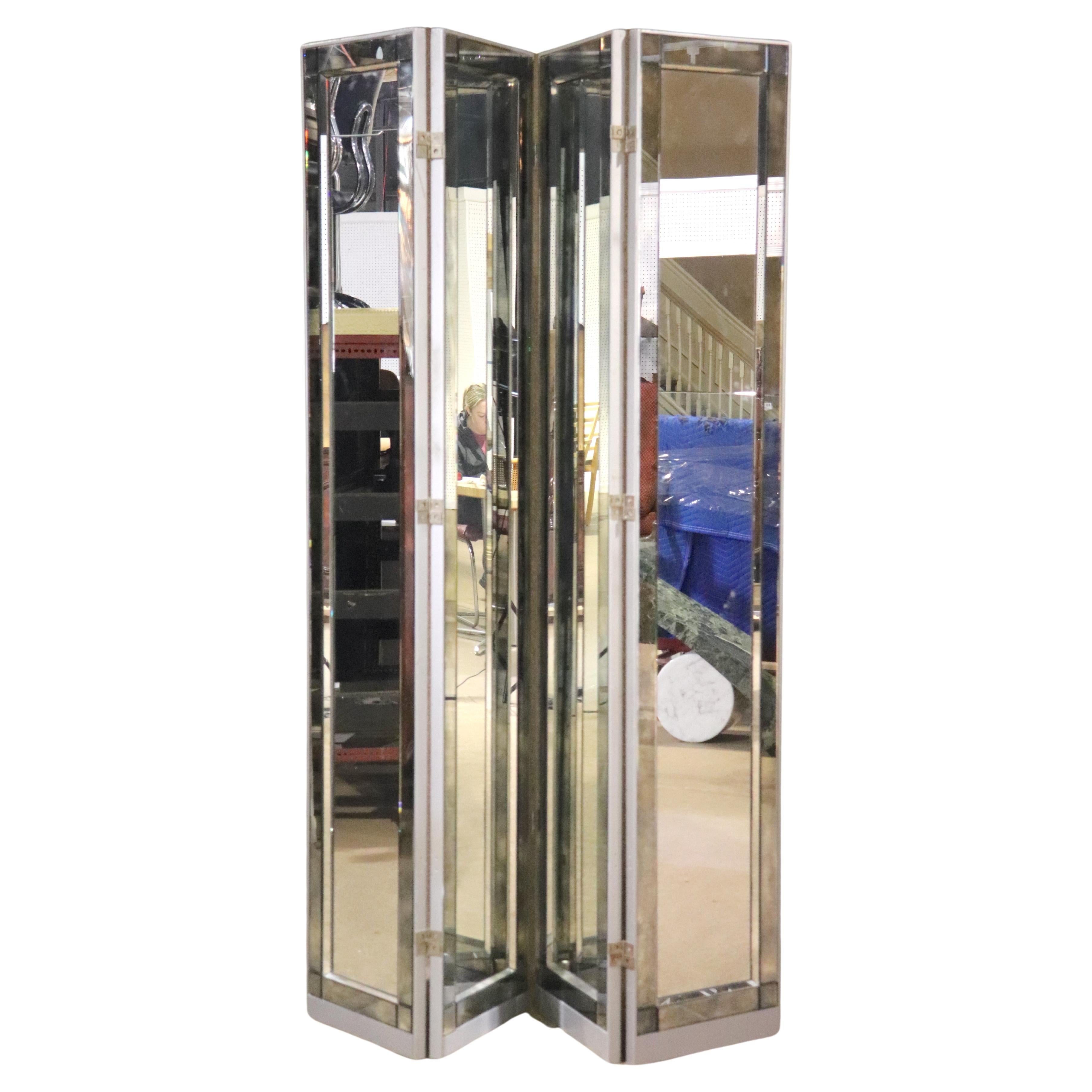 Six Foot Tall Mirrored Divider For Sale