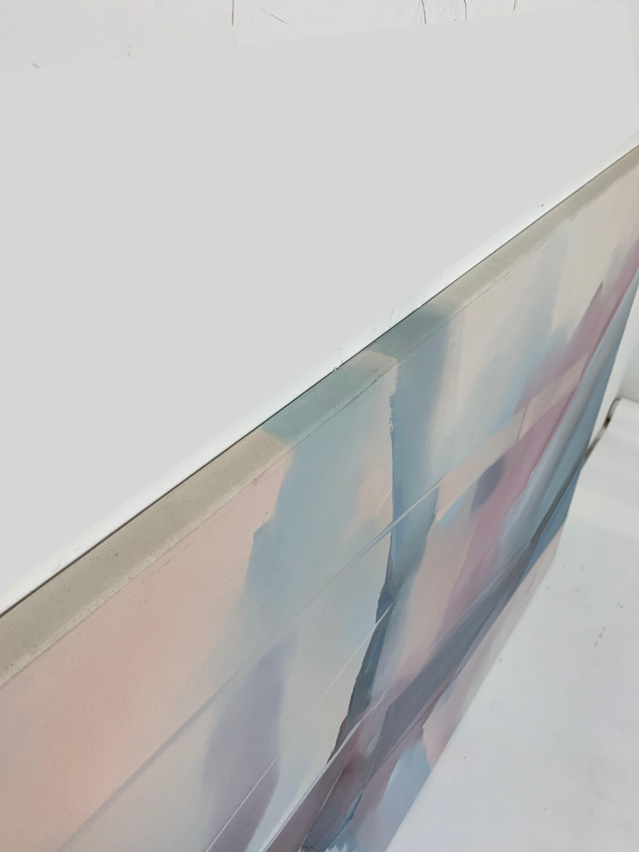 Six Foot Wide Abstract Painting By Josef Kugler, circa 1970s In Good Condition In Peabody, MA