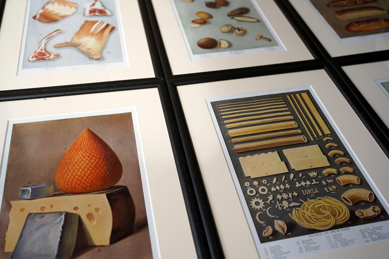 Early 20th Century Six Framed Food Related Lithographs; 