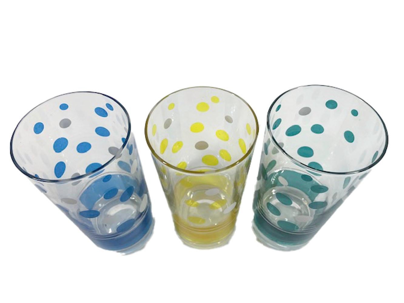 Six verres highball Fred Press au motif 