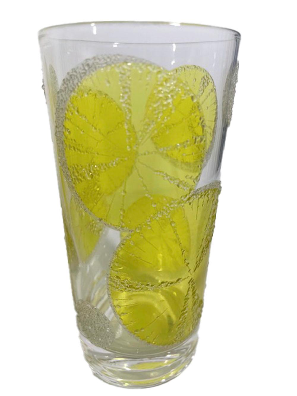 lemon print glasses