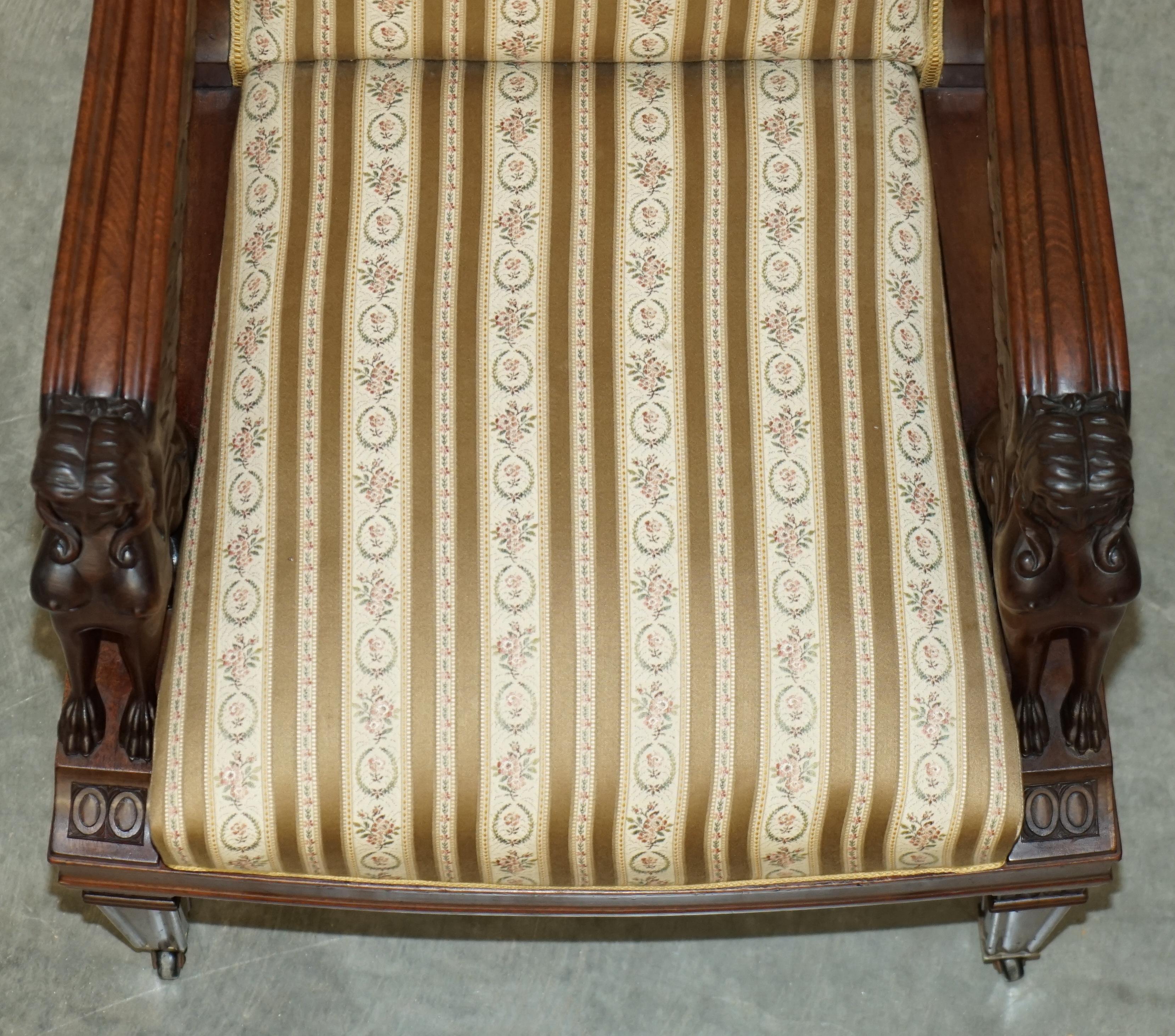 IX chaises de salle à manger THRONE EN HARDWOOD SPHINX ANTiQUE, sculptées à la main, FRANÇAIS 1880 en vente 11