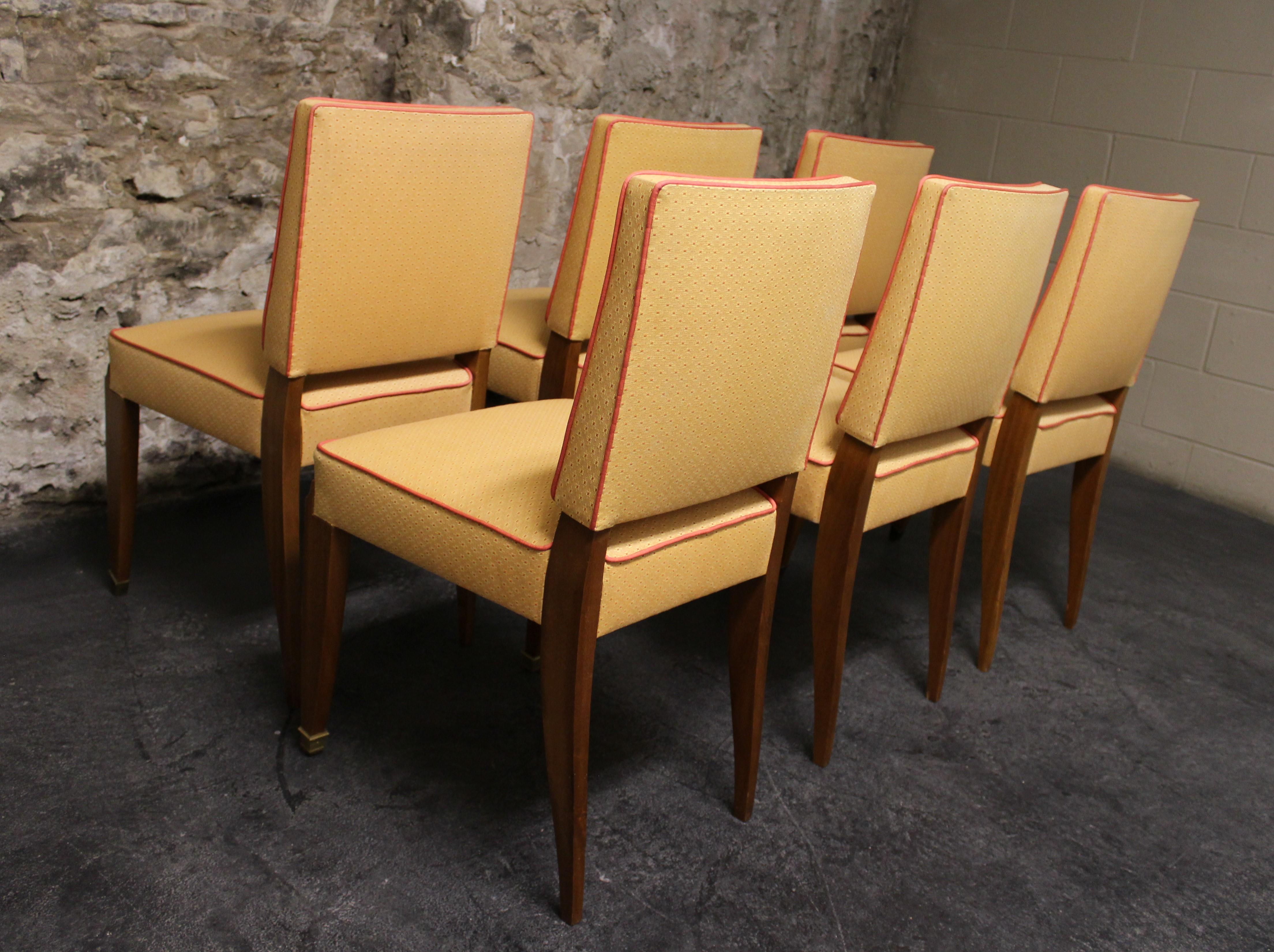 Six French Art Deco Dining Room Chairs 7