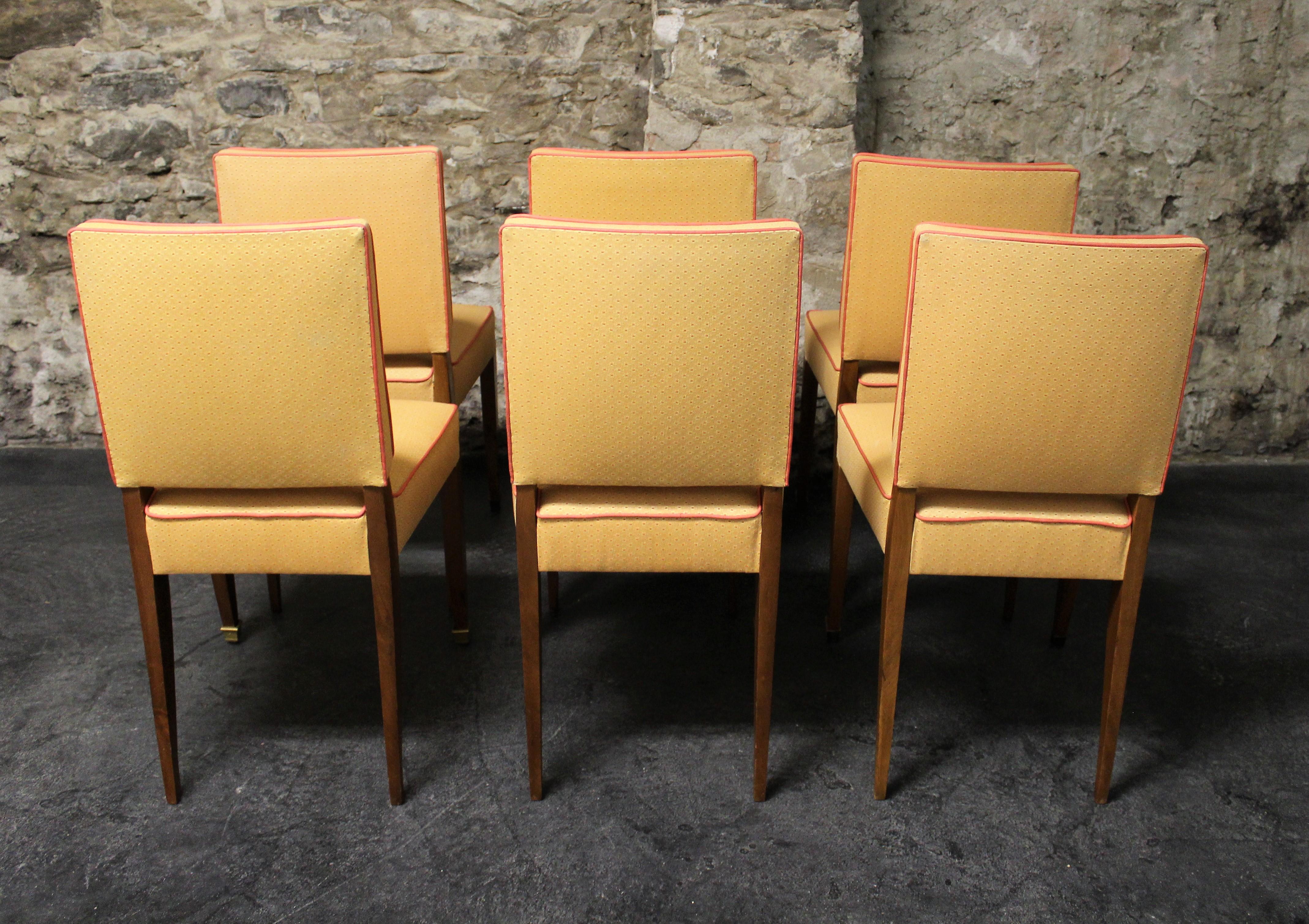 Six French Art Deco Dining Room Chairs 9