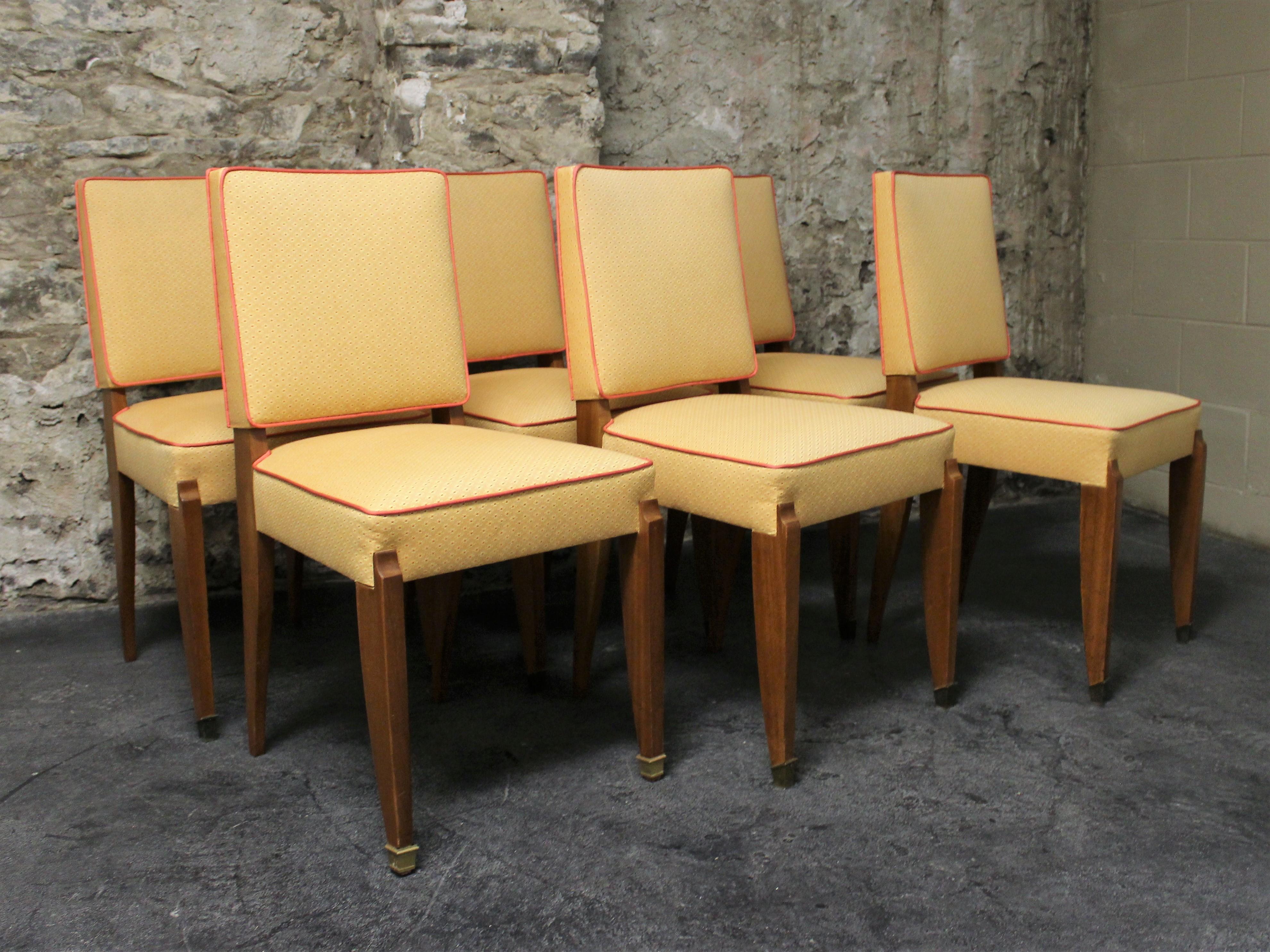Six French Art Deco Dining Room Chairs 3