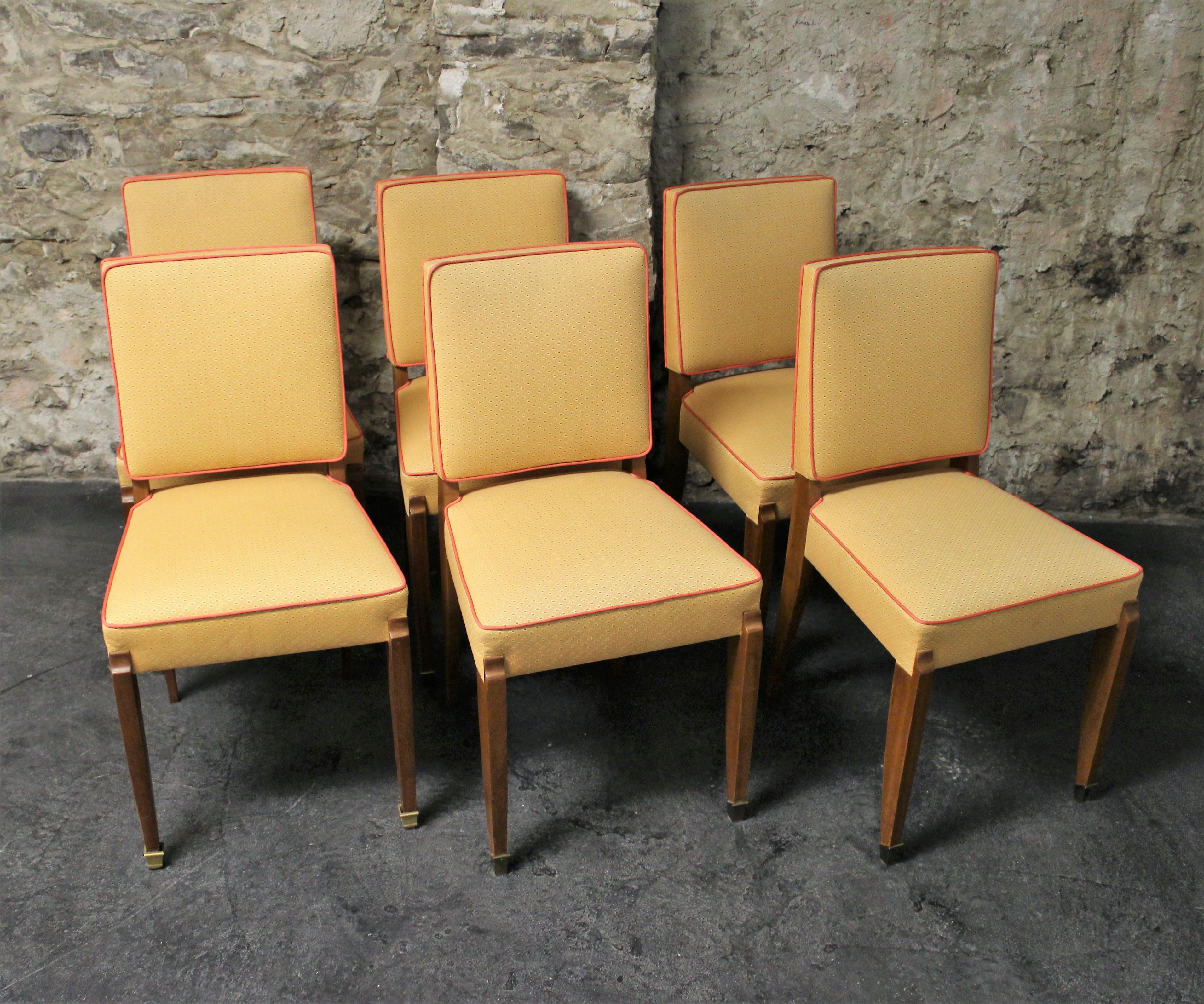 Six French Art Deco Dining Room Chairs 4