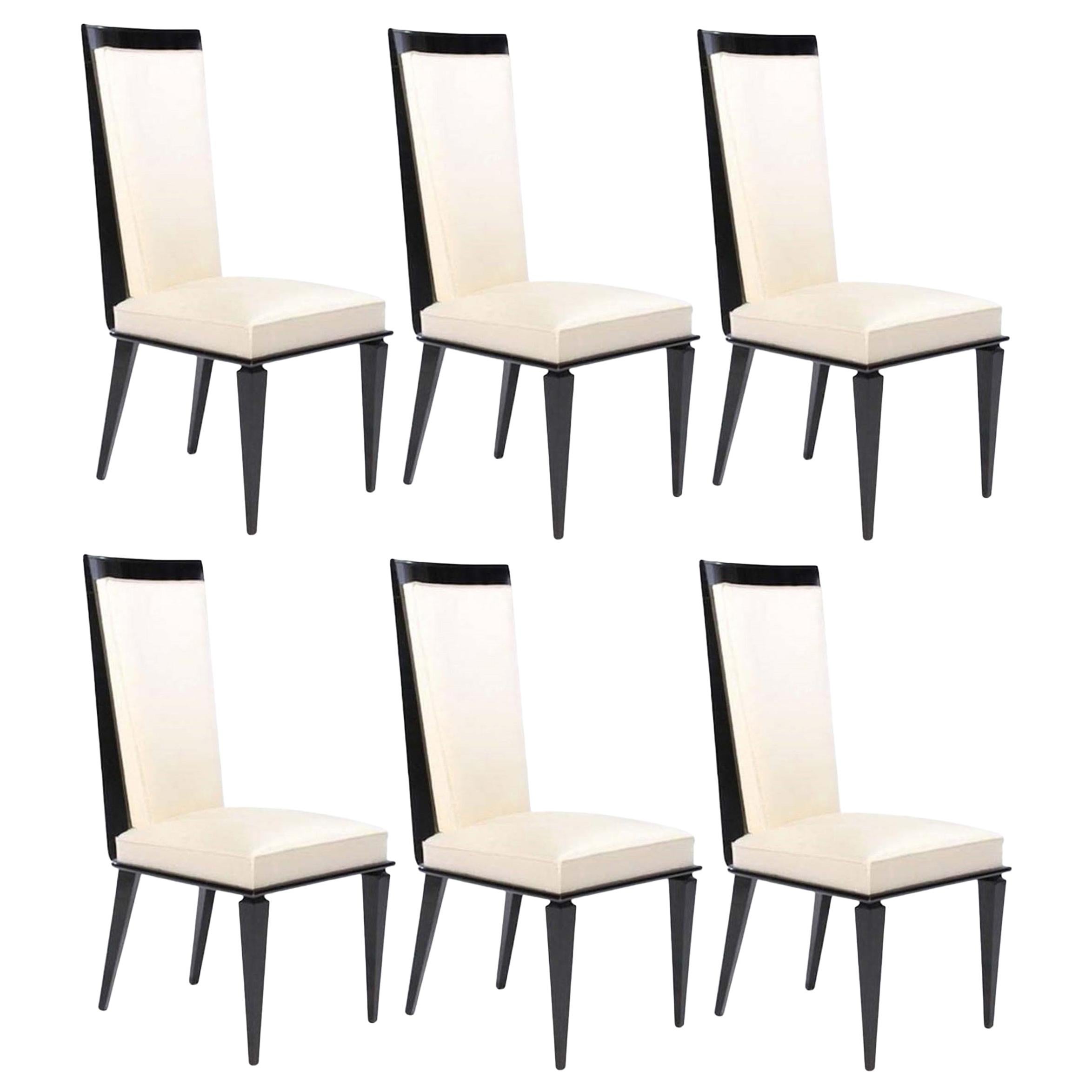 4 French Art Deco Oak Dining Chairs For Sale at 1stDibs