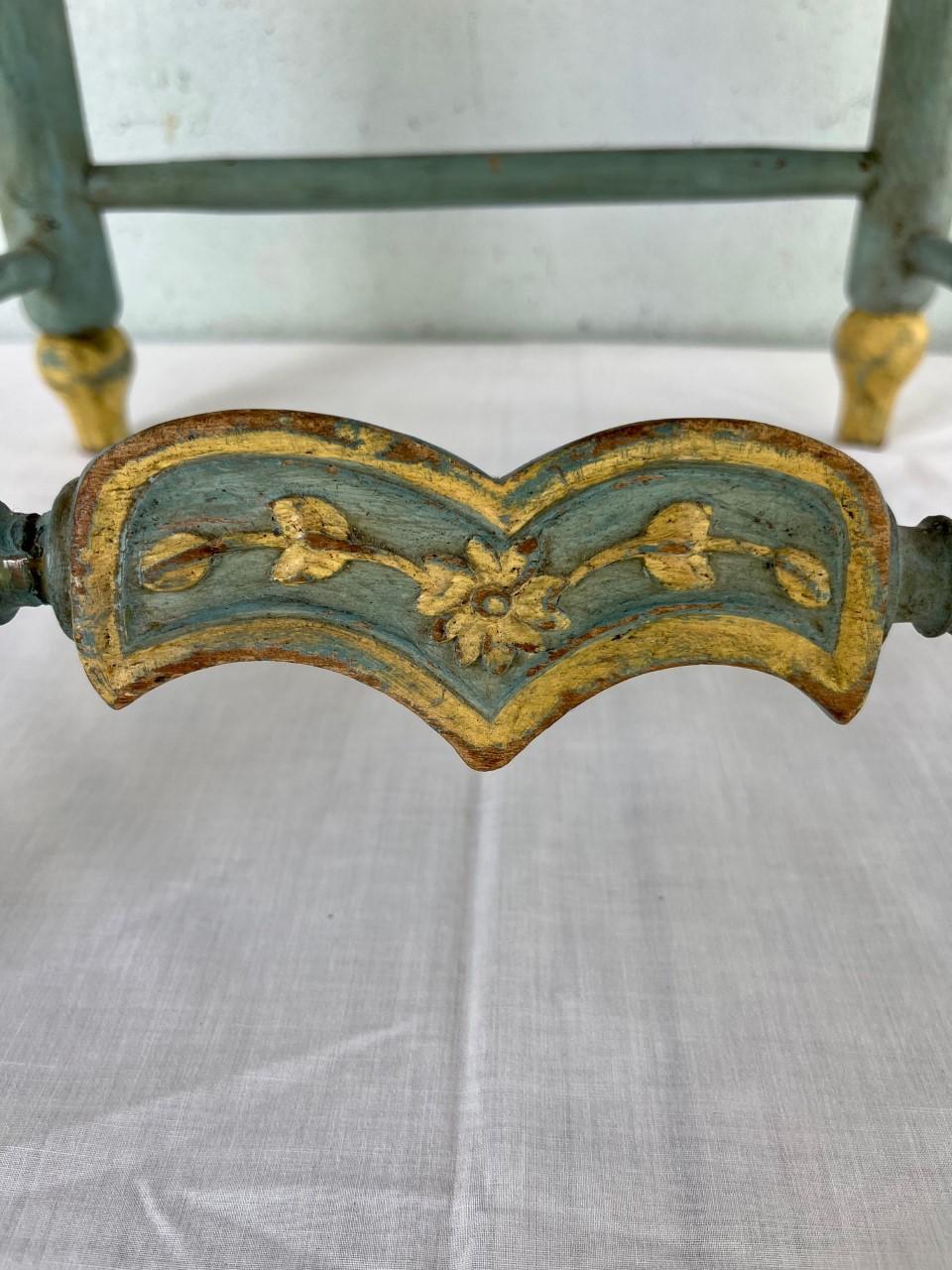 Six French Country Ladderback Painted Dining Chairs Early 19th Century 9