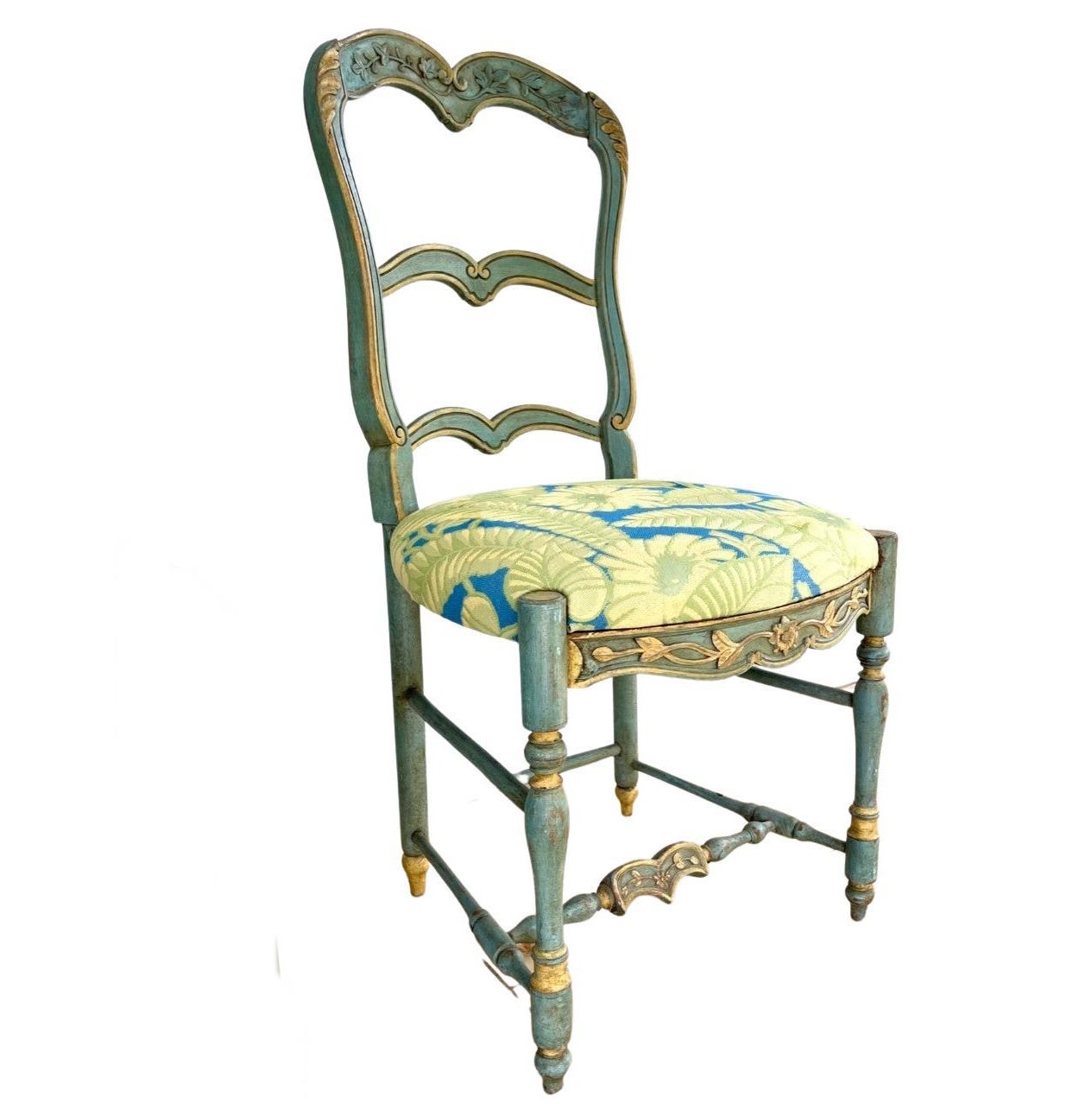 Français Six chaises de salle à manger françaises peintes à l'échelle du début du 19ème siècle en vente