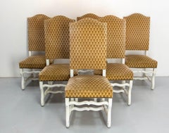 Six French Dining Chairs Beech Os de Mouton Louis XIII St. Refinished circa 1960