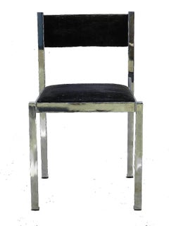 Six French Dining Chairs Midcentury Chrome