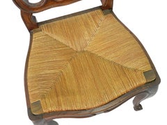 Six French Dining Chairs Oak Chairs Rush Seats, Early 20th Century