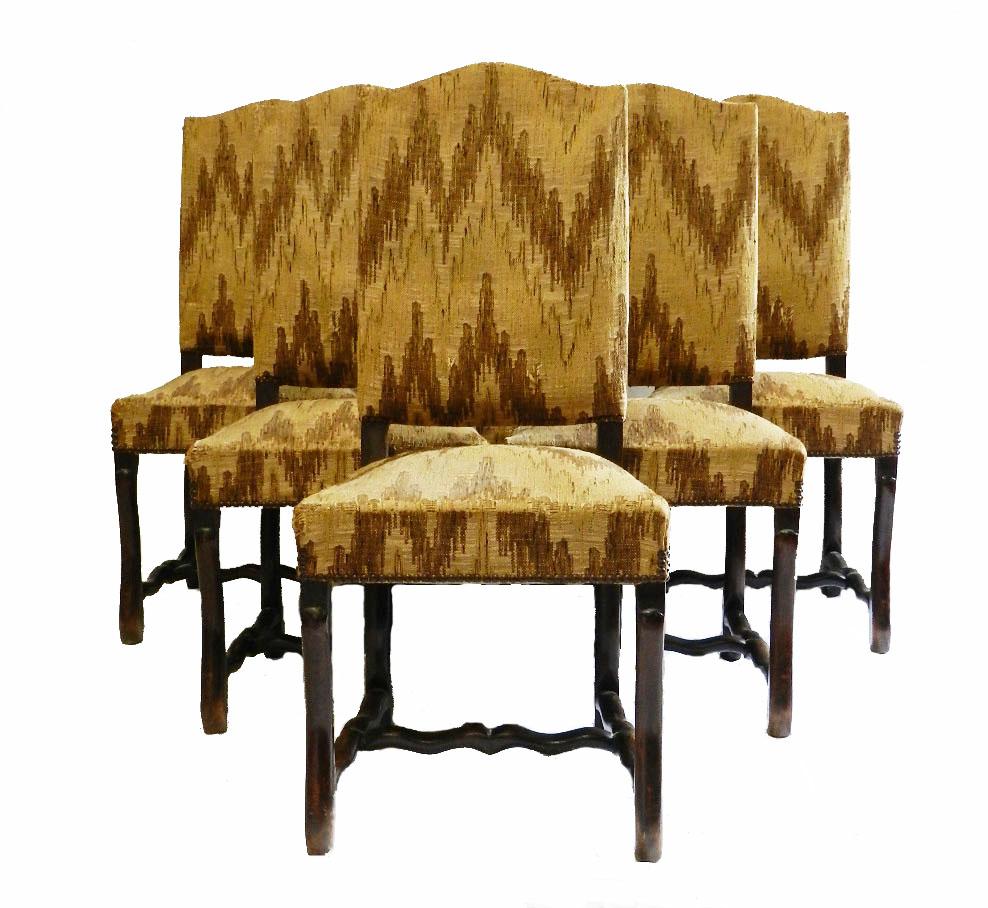 Louis XIII Six French Dining Chairs Os de Mouton to recover