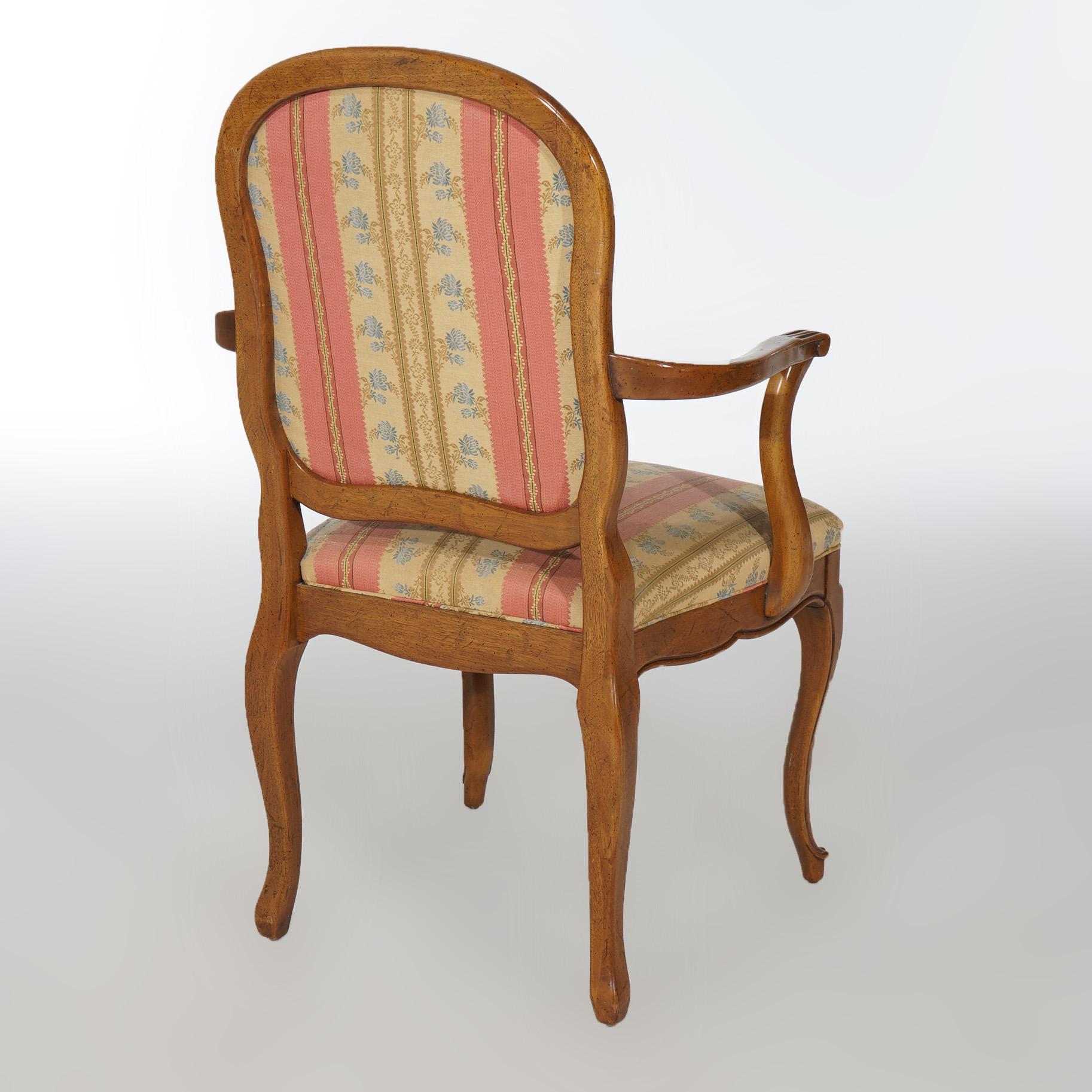 Upholstery Six French Louis XIV Style Mahogany & Cane Dining Chairs 20th C For Sale