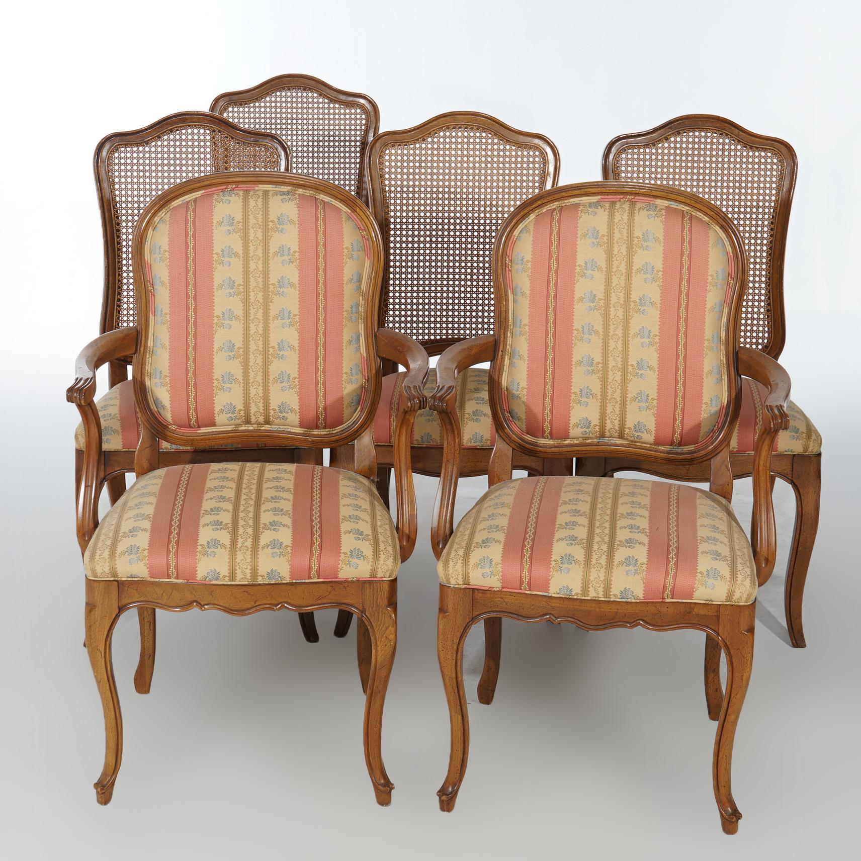 Six French Louis XIV Style Mahogany & Cane Dining Chairs 20th C For Sale 2