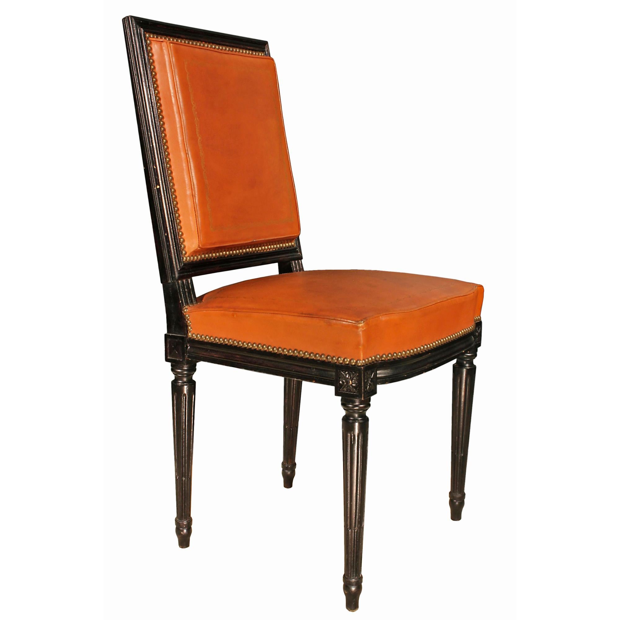 Six French Louis XVI Style Turn of the Century Side Chairs In Good Condition In West Palm Beach, FL