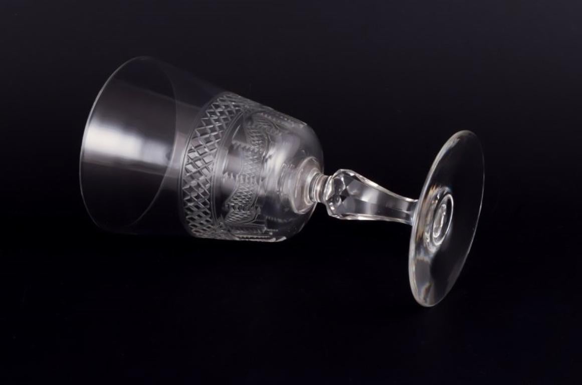Seis copas de vino tinto francés en cristal. Aprox. 1900 Cristal en venta