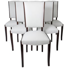 Six French Rosewood Art Deco Dining Chairs