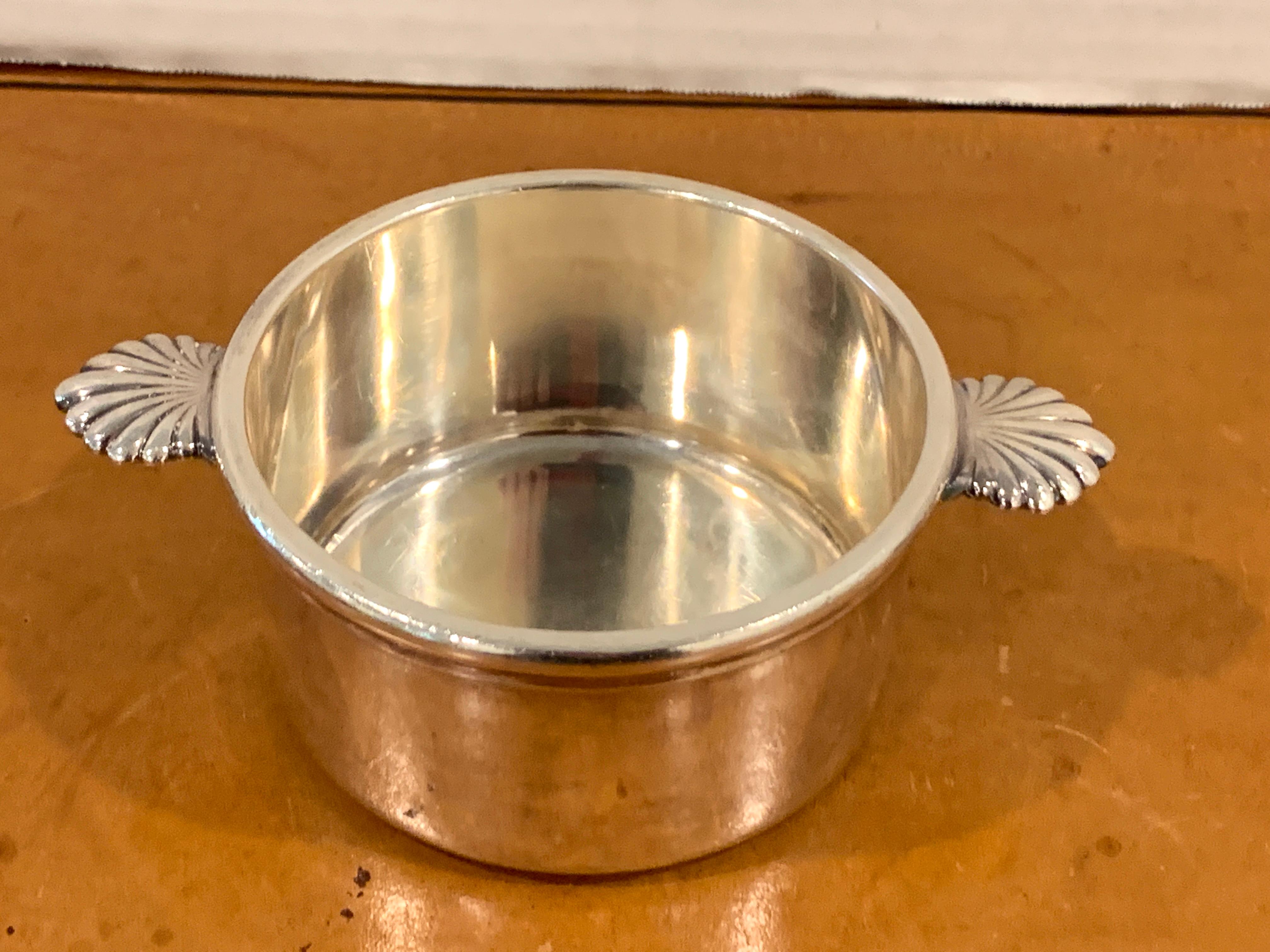 Six French Silverplated Handled Open Tureens/ Pot de Crème by Europe Felix In Good Condition In West Palm Beach, FL