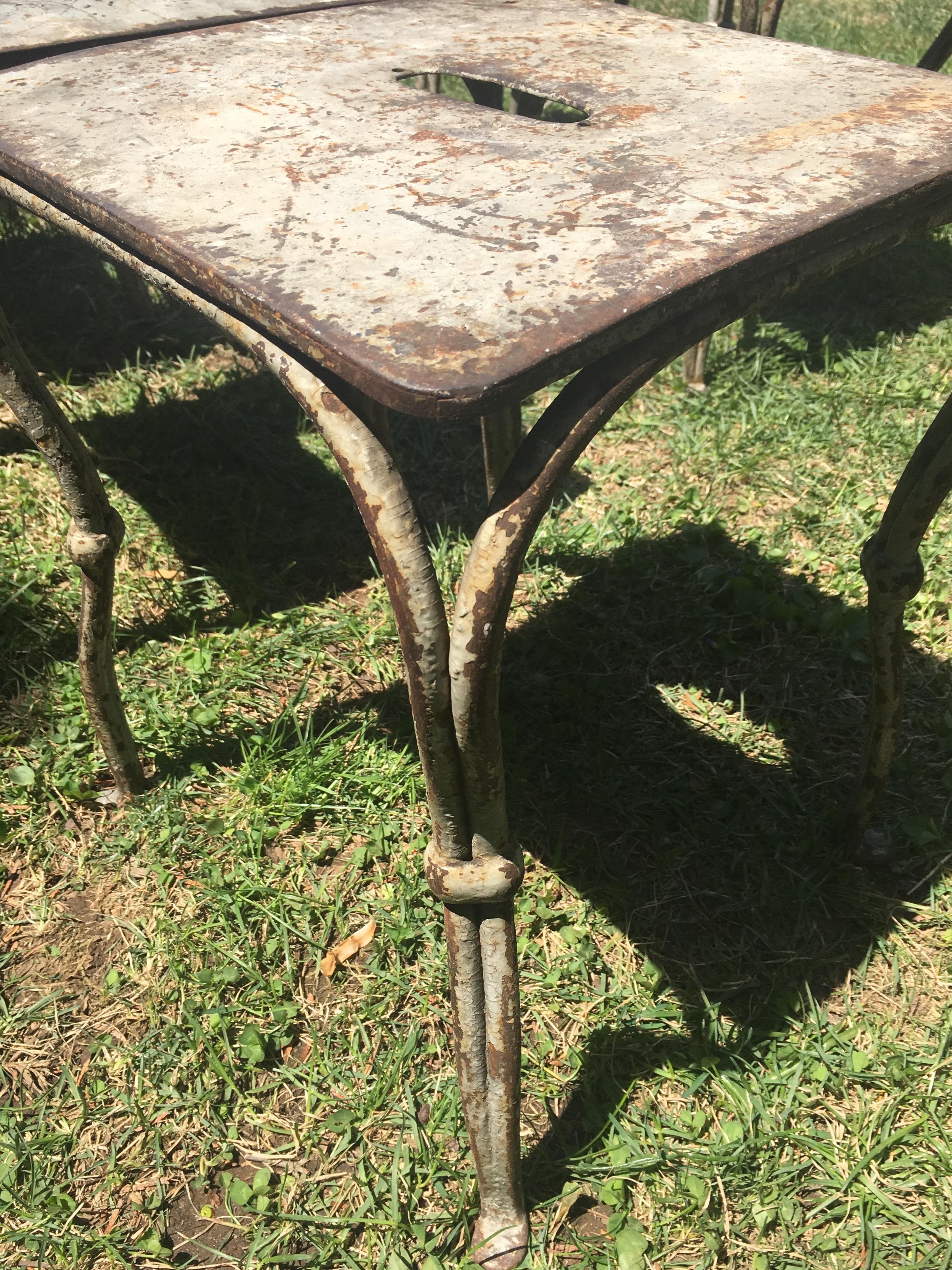 Four French Wrought Iron Garden Stools or Side Tables 5