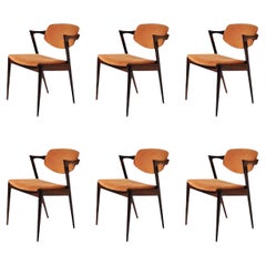 Seis sillas de comedor de palisandro Kai Kristiansen totalmente restauradas y personalizables