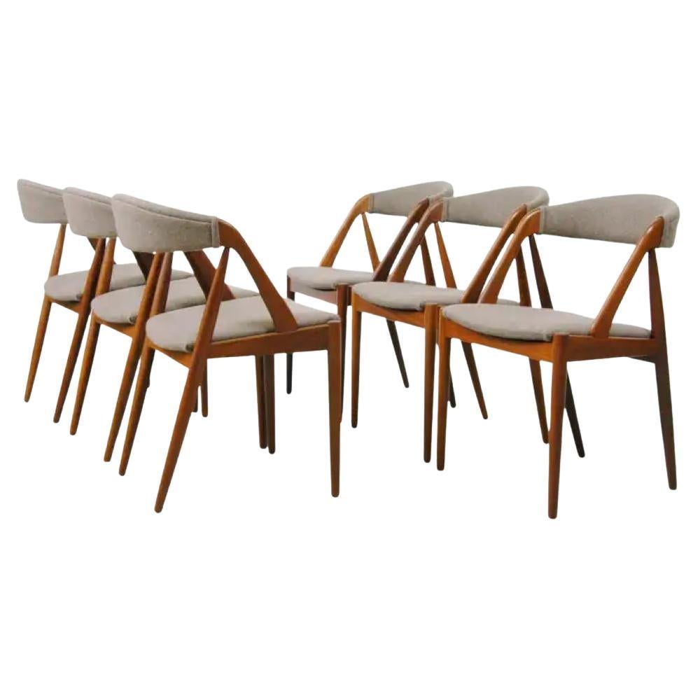 Six Fully Restored Customizable Kai Kristiansen Teak Dining Chairs