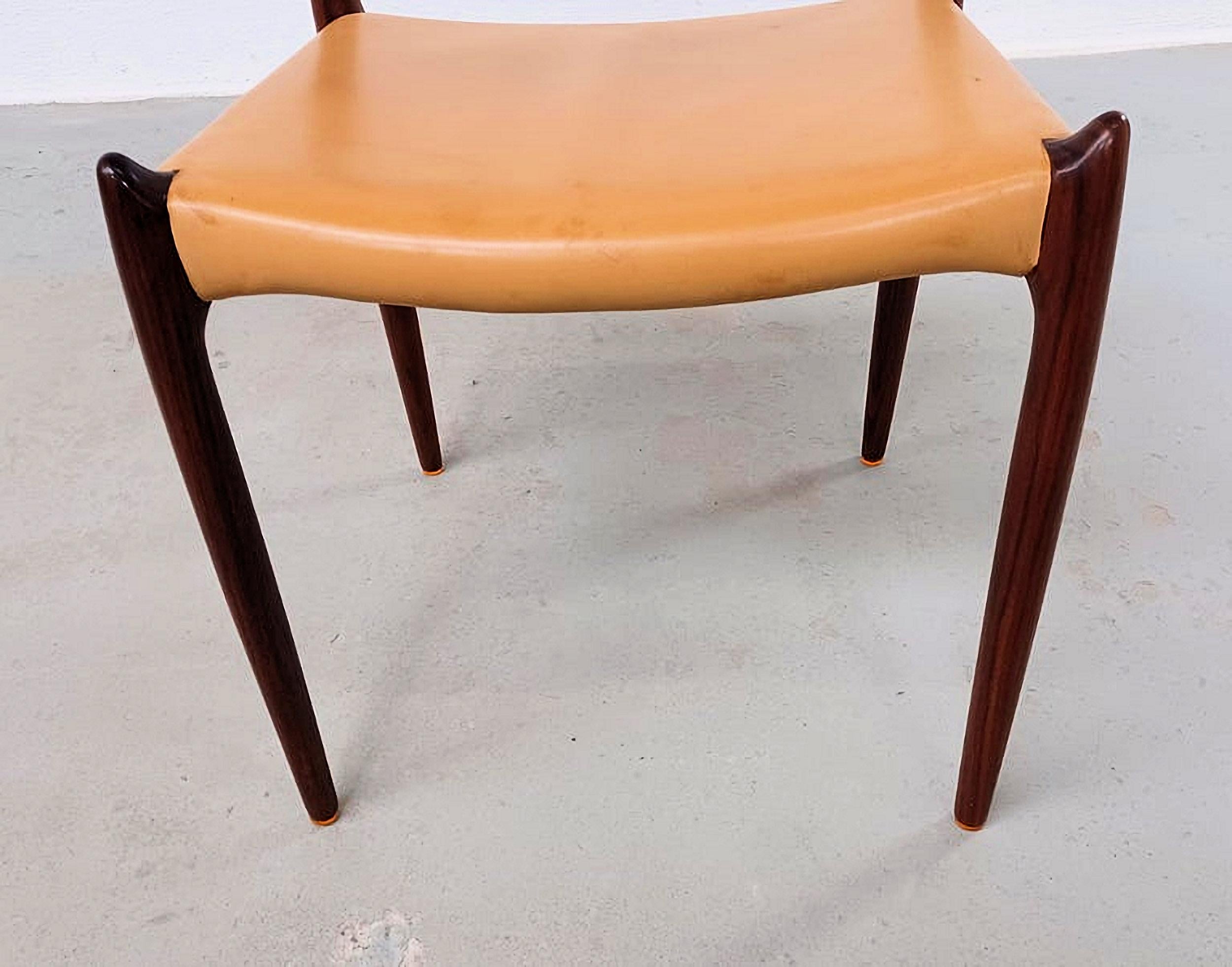 Six Danish N. O. Moller Rosewood Dining Chairs For Sale 6