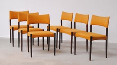 Six Fully Restored Danish Rosewood Dining Chairs Including Customized Upholstery