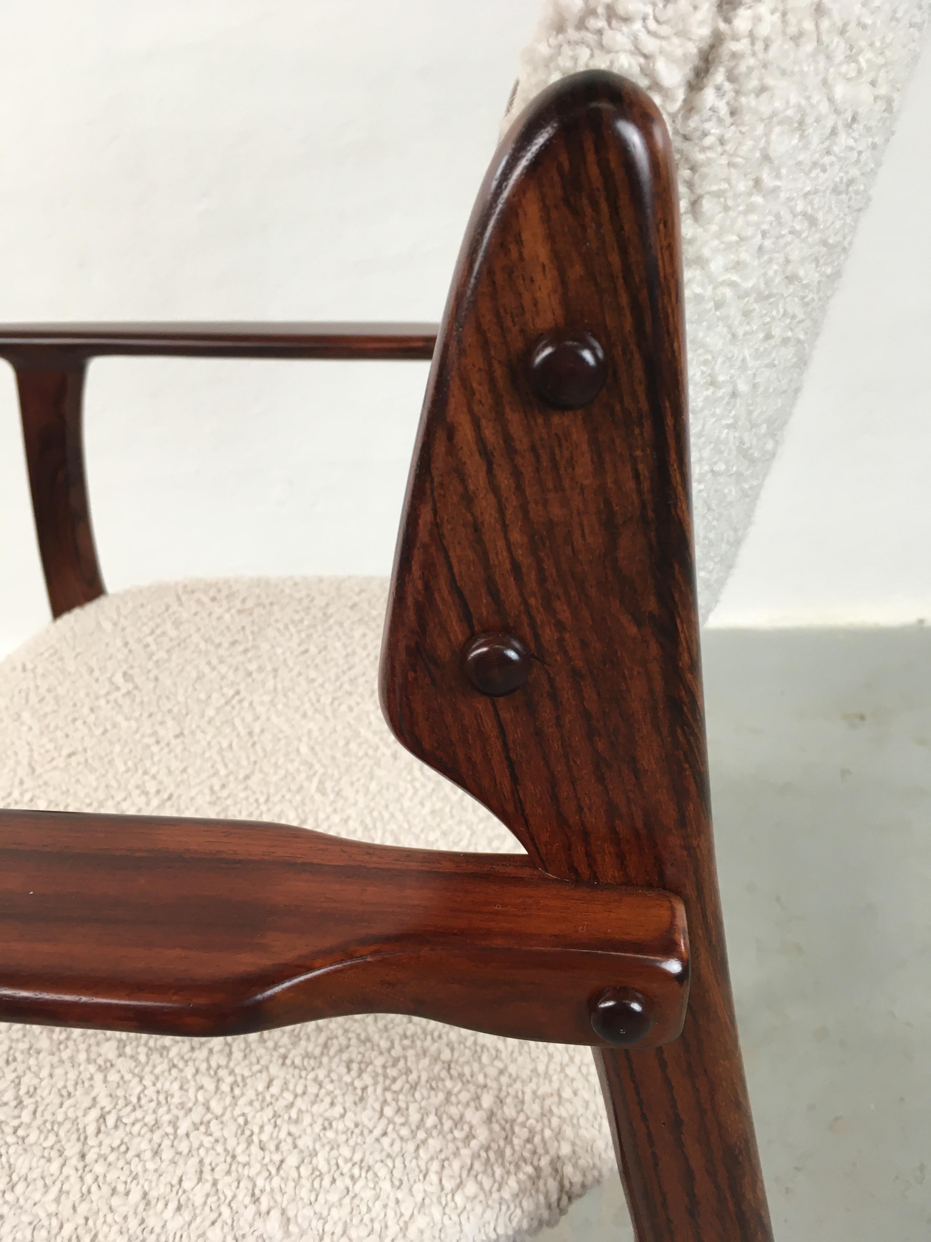 Six Fully Restored Erik Buch Rosewood Dining Chairs, Custom Reupholstery For Sale 12