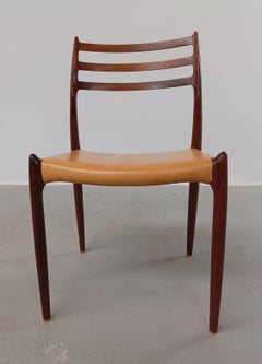 Six Fully Restored N. O. Moller Rosewood Dining Chairs - Custom upholstery