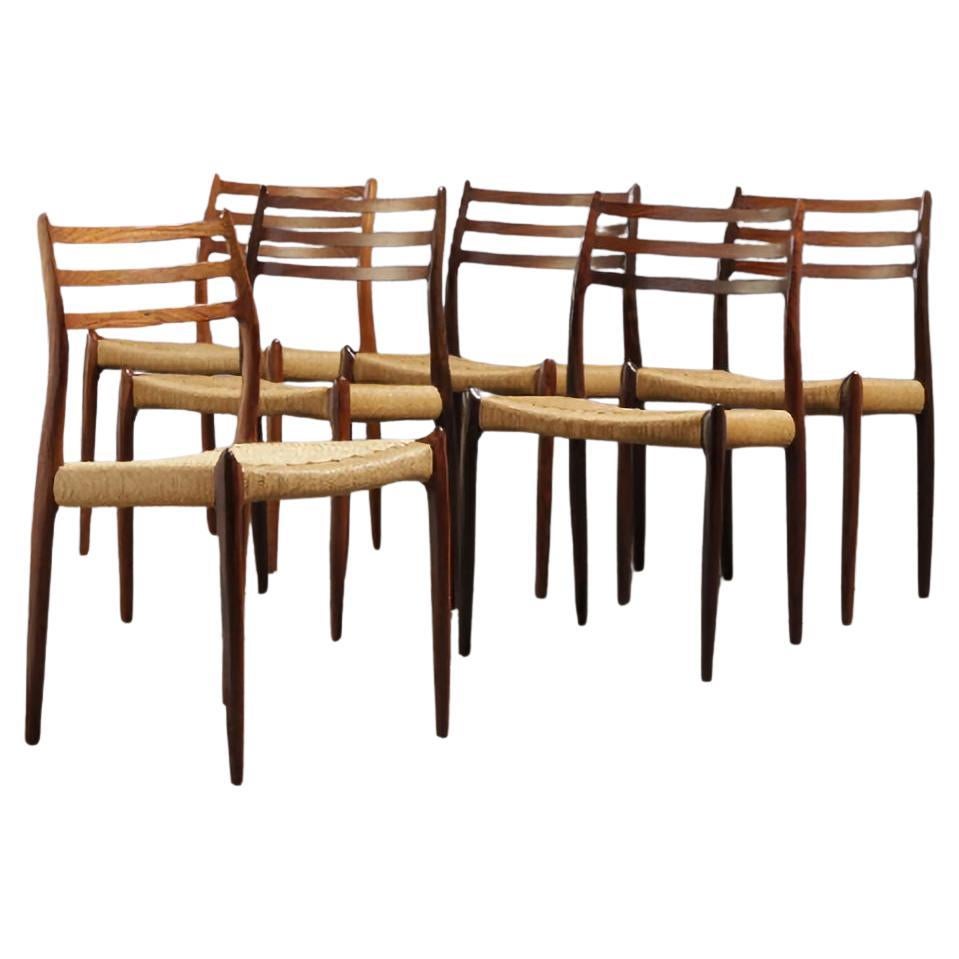 Six Fully Restored Customizable N.O. Moller Rosewood Dining Chairs