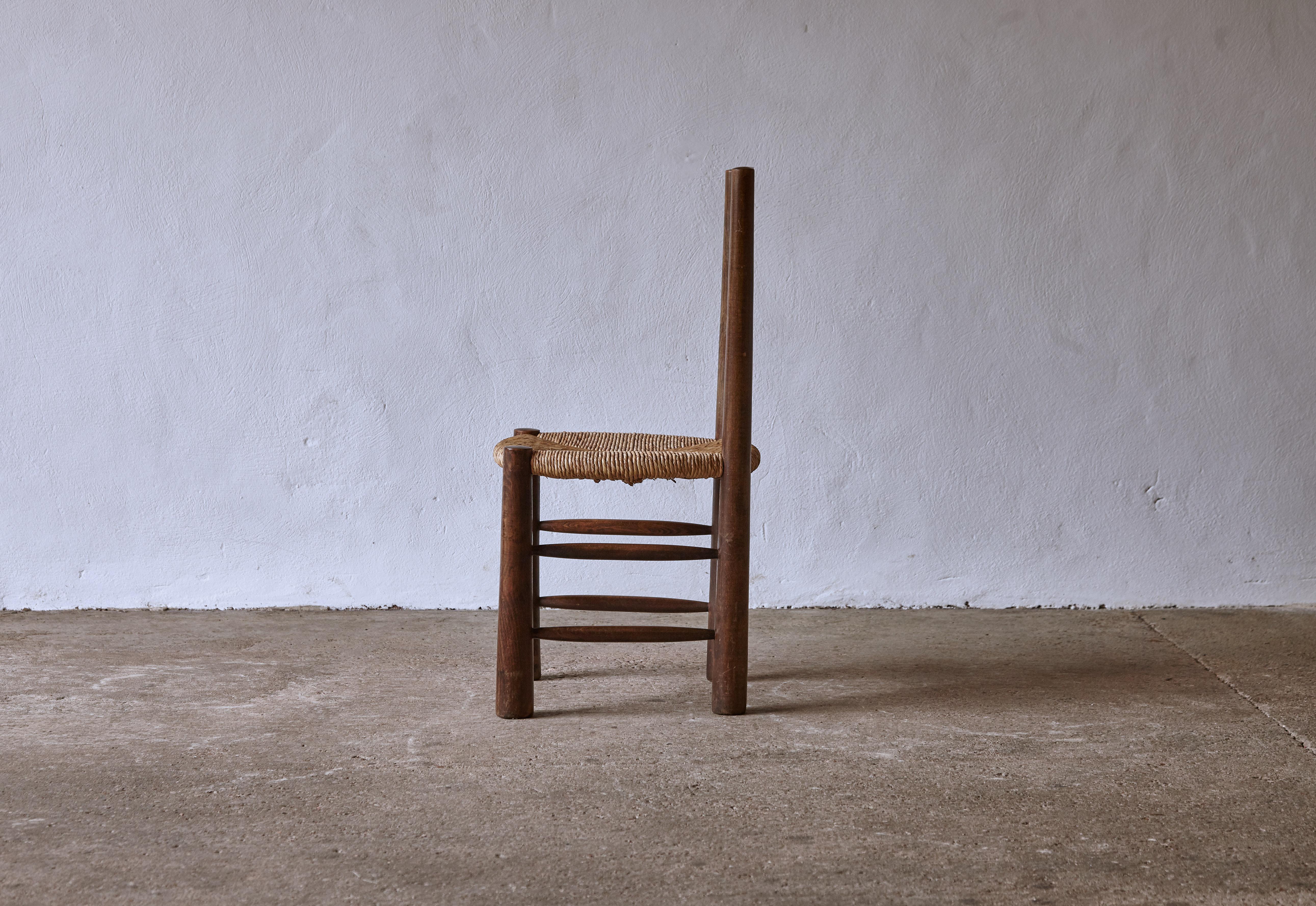 Six G. Robert Dining Chairs, France, 1960s, Style of Charlotte Perriand 8