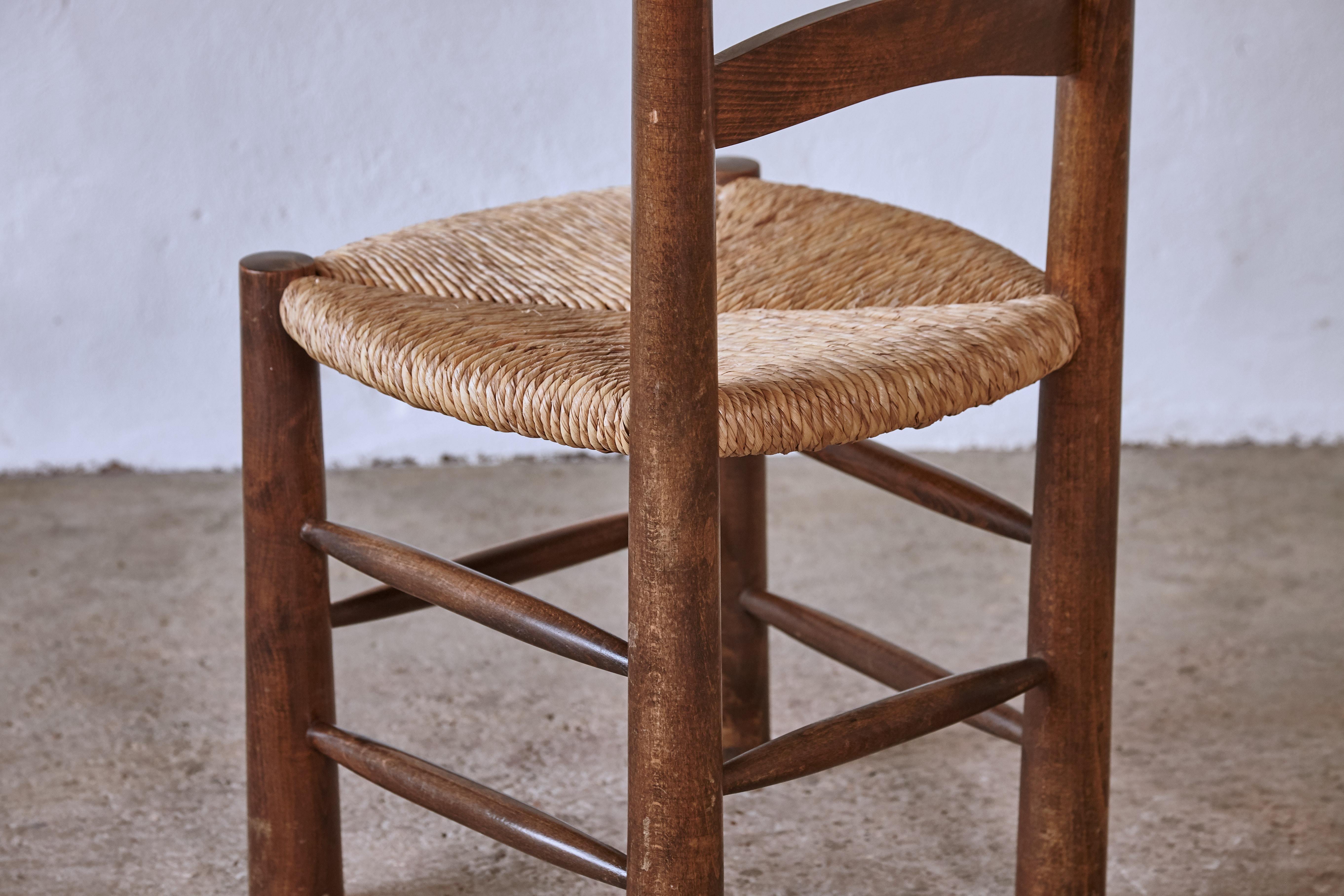 Six G. Robert Dining Chairs, France, 1960s, Style of Charlotte Perriand 10