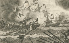 Six Galleys Sunk by the Dutch Fleet in 1602: A Dramatic Naval Victory, ca. 1750