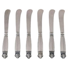 Sei coltelli da burro Georg Jensen in argento sterling con acanto