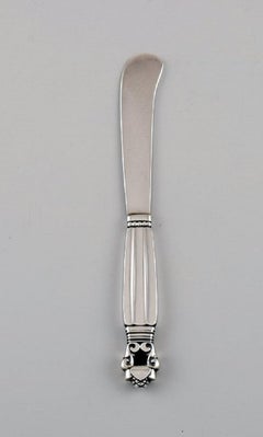 Six Georg Jensen Acorn Butter Knives in Sterling Silver