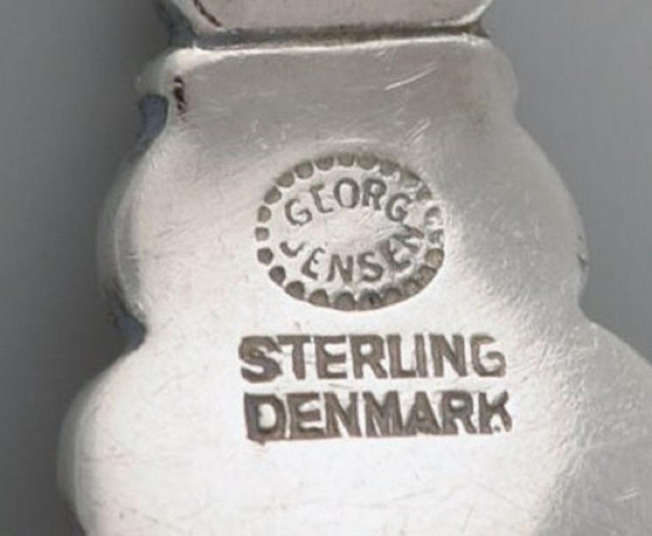 Six Georg Jensen Acorn Large Teaspoons in Sterling Silver In Good Condition In Copenhagen, DK