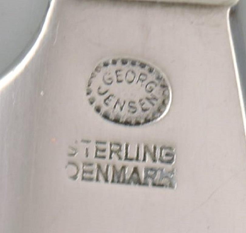 Six Georg Jensen Cactus Butter Knives in All Sterling Silver In Good Condition In Copenhagen, DK