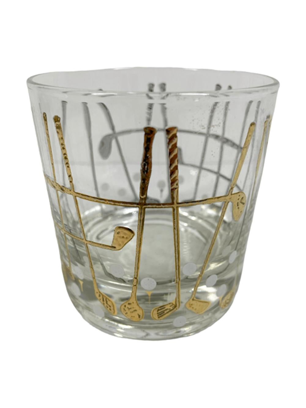 Six verres Rocks conçus par Georges Briard à motif « Golf »  en vente 1