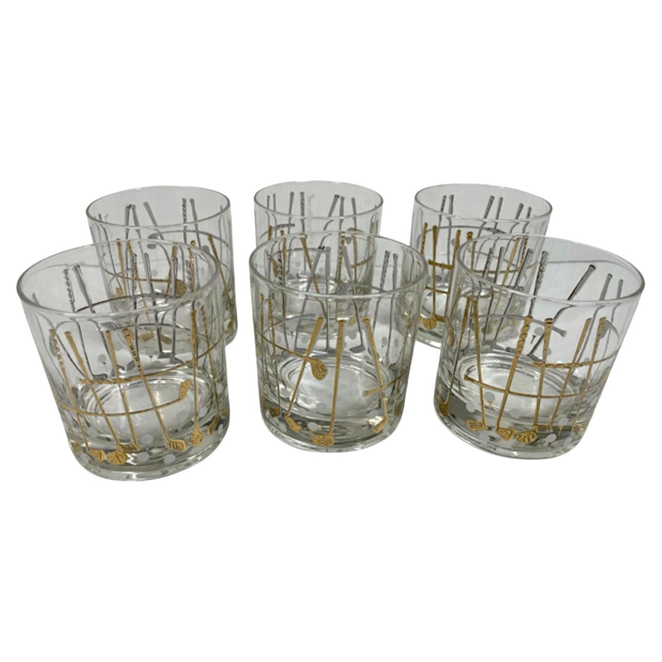 Pattern Rocks Glass Six Georges Briard Designed Rocks Glasses in the
