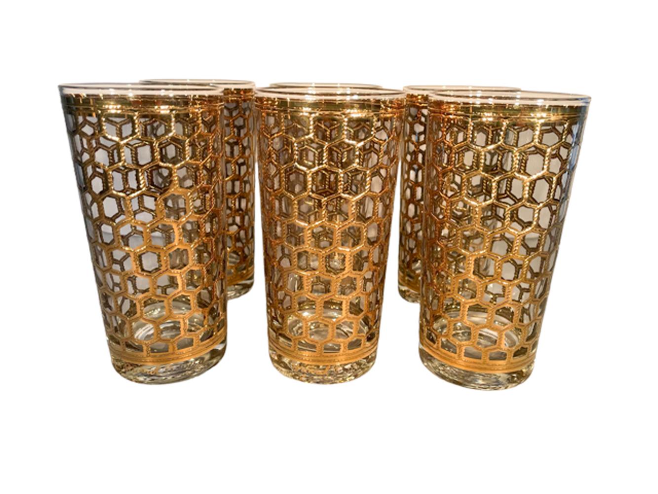 Vintage highball glasses designed by Georges Briard in a pattern called 