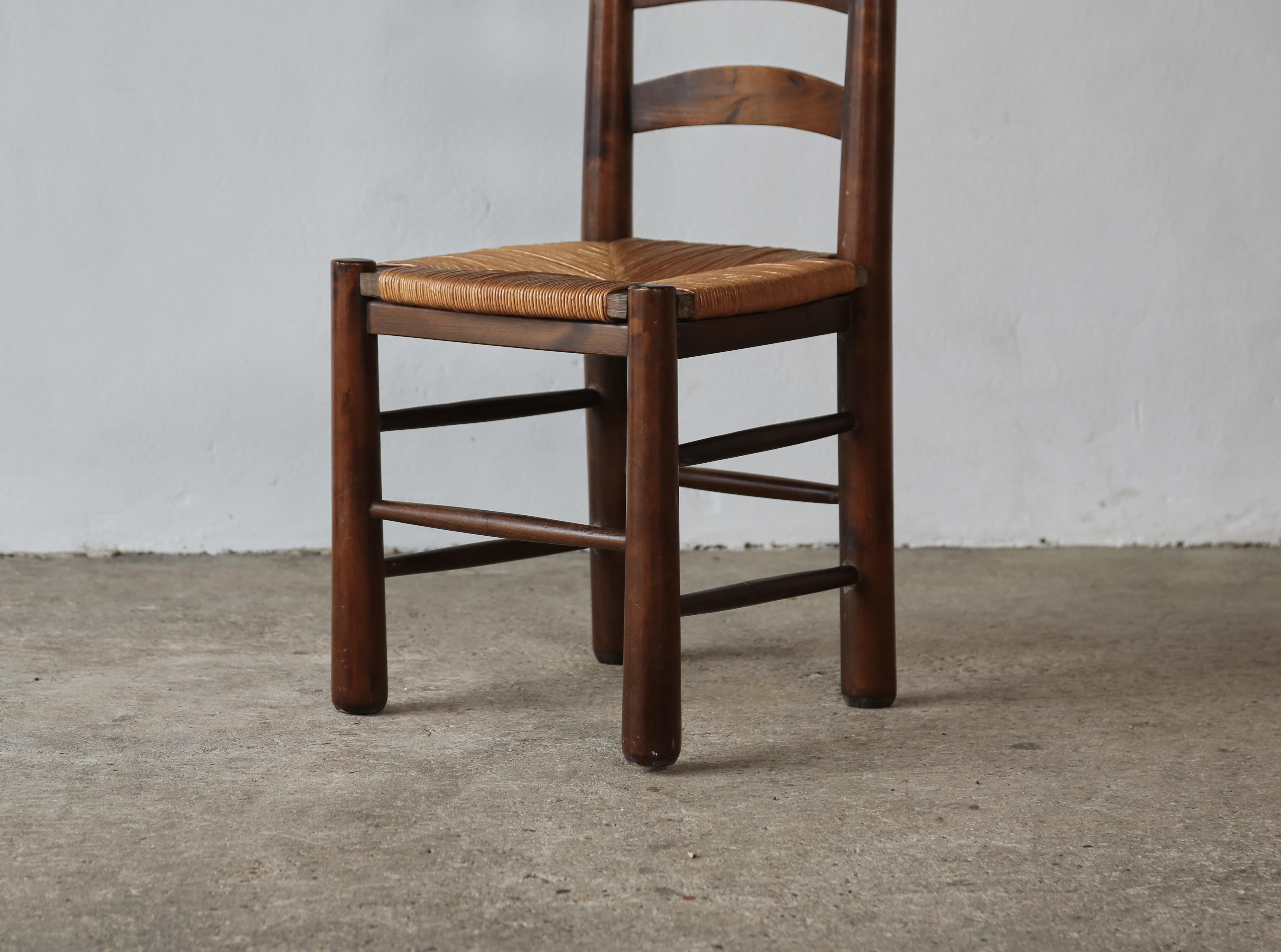 Français Six chaises de salle à manger Georges Robert, France, années 1960, style Charlotte Perriand en vente