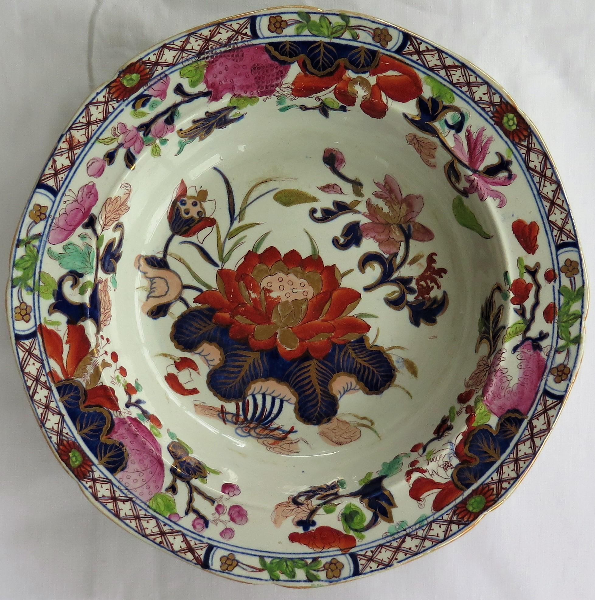 Six Georgian Mason's Ironstone Soup Bowls or Plates Harlequin Set, circa 1815 5